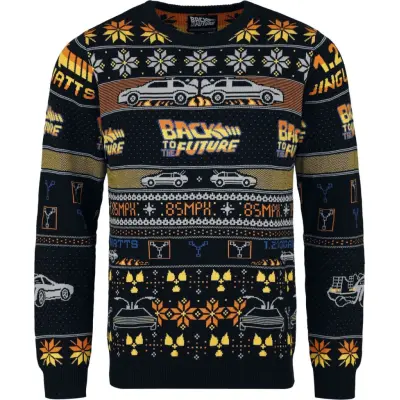Tillbaka till framtiden Christmas Jumper - Delorean - S 3XL - för Herr - flerfärgad