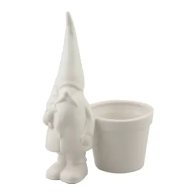 Blomkruka med Tomte Vit