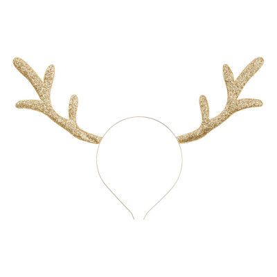 Diadem Renhorn Glitter/Guld - One size