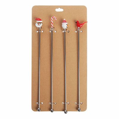 Drinkpinnar med Julmotiv - 4-pack