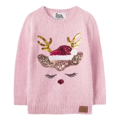 Glitter Ren Jultröja för Barn - 6-8 år (122/128)