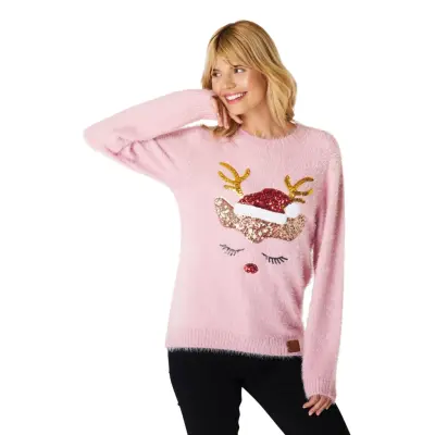 Glitter Ren Jultröja - Large