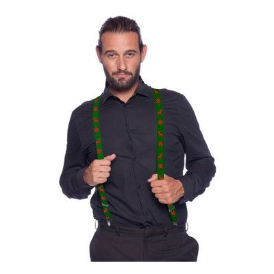 Hängslen Gröna med Julmotiv - One size