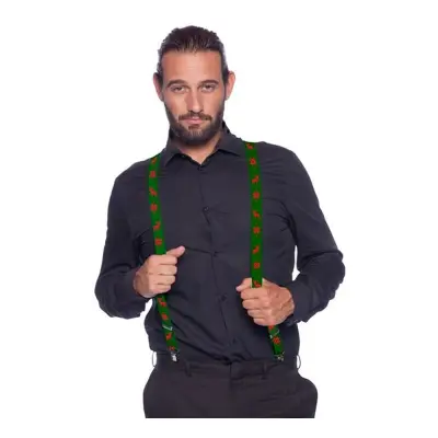 Hängslen Gröna med Julmotiv - One size