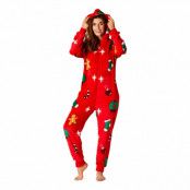 Hohoho Röd Onesie Dam - Large