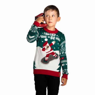 I Paused My Game Jultröja för Barn - 8-10 år (134/140)