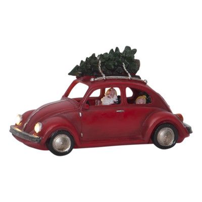 Juldekoration Tomtens Röda Bil LED