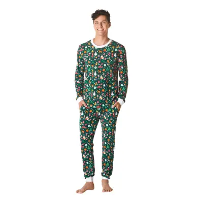 Juldröm Grön Julpyjamas Herr - Medium