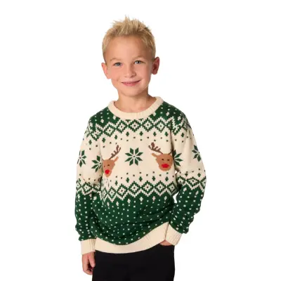 Julren Retro Grön Jultröja för Barn - 6-12 månader (74/80)