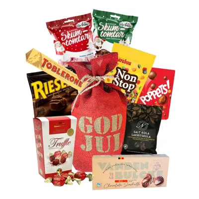 Julsäck Röd med Godis och Choklad - 1035 g