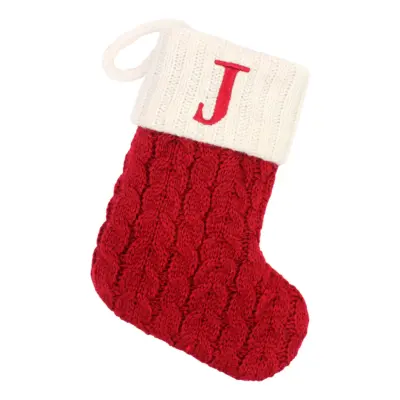 Liten Julstrumpa med Bokstav - Bokstav J