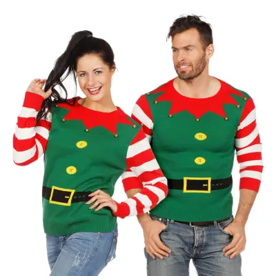 Jultröja Grön Tomtenisse - X-Large