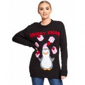Merry Xmas - Svart Pingvin Jultröja