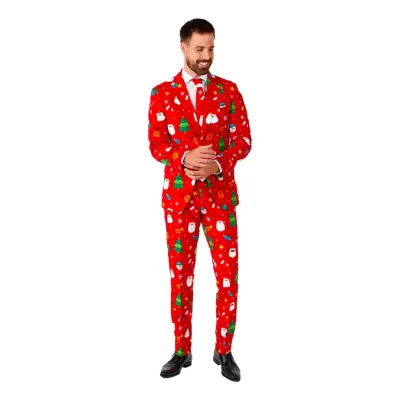 OppoSuits Festivity Red Kostym - 48