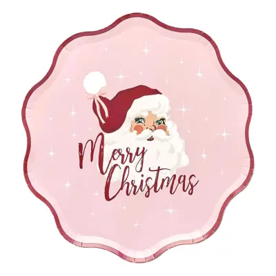 Papperstallrikar Vintage Tomte - 8-pack