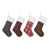 Rutig Julstrumpa - Blå