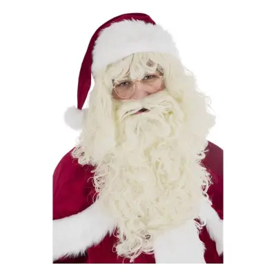 Santa Claus Perukset Deluxe Natur - One size