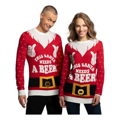 Santa Needs A Beer Jultröja - X-Small