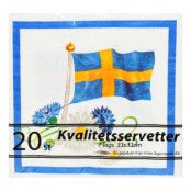 Servetter Svensk Flagga - 20-pack