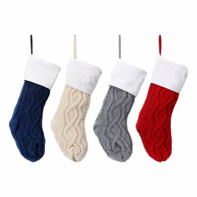 Stickad Julstrumpa - Grå