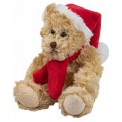 Teddy Bear Teddy Bear med Scarf och Tomteluva 15 cm