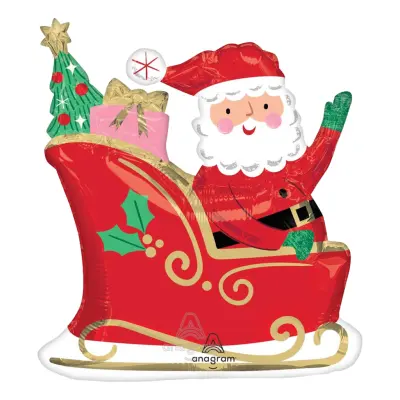 Tomte i Släde Folieballong