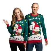 Tomte på Skorsten LED Jultröja - Small