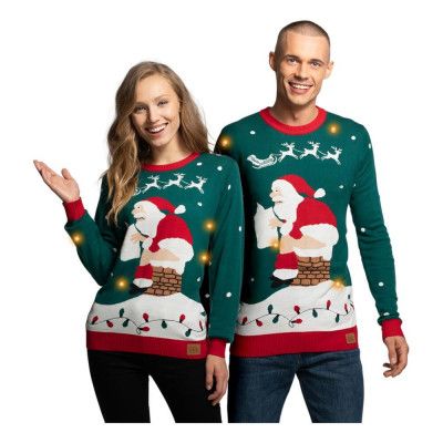 Tomte på Skorsten LED Jultröja - X-Small