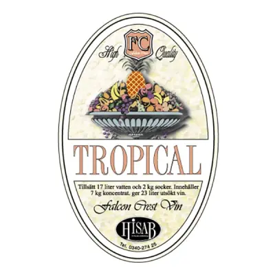 Vinetiketter Tropical - 25-pack