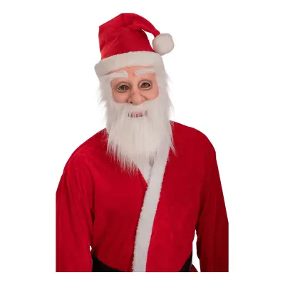 Tomtemask Latex med Skägg och Mössa - One size