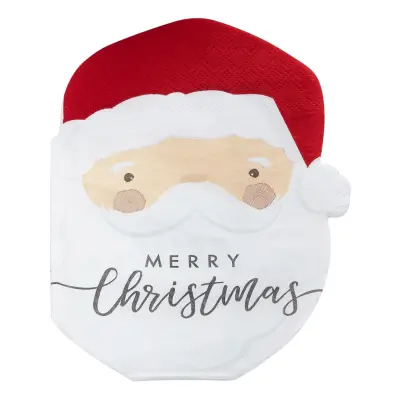 Tomteservetter Merry Christmas - 16-pack