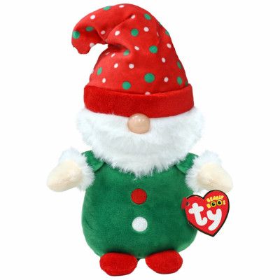 TY Beanie Boos Christmas Gnolan Grön Tomte Reg - TY -  Leksaksaffären