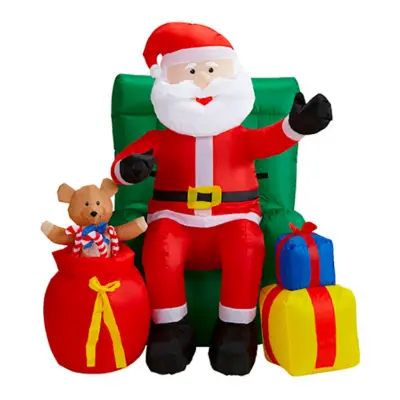 Uppblåsbar Tomte i Fåtölj med LED-Belysning