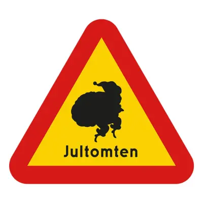 Varningsskylt Jultomten