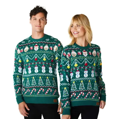 Randig Grön Jultröja - XX-Large