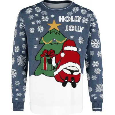 Ugly Christmas Sweater - Fun Christmas jumper - Holly Jolly - L XXL - för Herr - flerfärgad