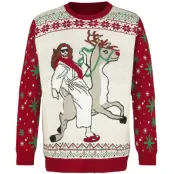 Ugly Christmas Sweater - Fun Christmas jumper - Jesus Riding Reindeer - S 5XL - för Herr - flerfärgad