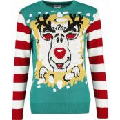 Ugly Christmas Sweater - Fun Christmas jumper - Reindeer Wreath - S 4XL - för Dam - flerfärgad