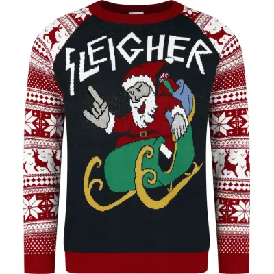 Ugly Christmas Sweater - Fun Christmas jumper - Sleigher Santa - S 5XL - för Herr - flerfärgad