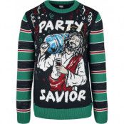 Urban Classics Christmas jumper - Savior Christmas Sweater - S XXL - för Herr - svart/grön/vit