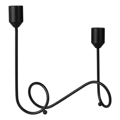 Virvlig Julljushållare i Metall Svart