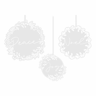 Vita Kransar Jul Fönsterklistermärken - 3-pack