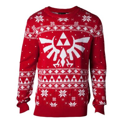 Zelda Triforce Eagle Stickad Jultröja - X-Large