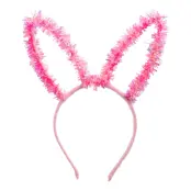 Diadem Kaninöron Glitter Rosa