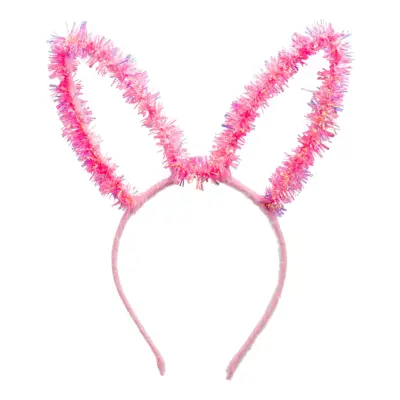 Diadem Kaninöron Glitter Rosa