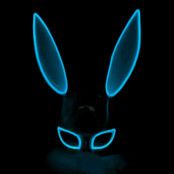 EL Wire Kanin LED Mask - Blå