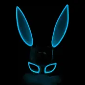 El Wire Kanin LED Mask - Blå