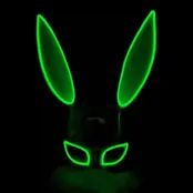 El Wire Kanin LED Mask - Grön