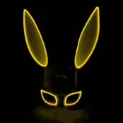 El Wire Kanin LED Mask - Gul