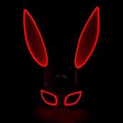 EL Wire Kanin LED Mask - Röd